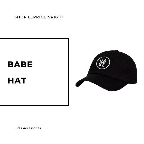 Babe Hat, Mom Gift, Kid's Black Twill Baseball Hat, 20" circumference - Picture 4 of 4